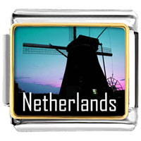Italian Charms - gold plated travel windmill in netherlands photo italian charm bracelets Image.