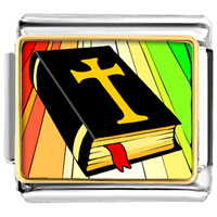 Italian Charms - gold plated religious bible photo italian charm bracelets Image.