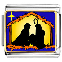 Italian Charms - gold plated religion nativity photo italian charm bracelets Image.