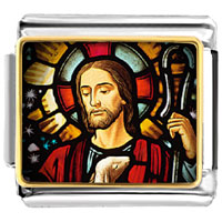 Italian Charms - gold plated religion jesus photo italian charm bracelets Image.