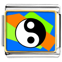 Items from KS - gold plated religion taoism yin and yang photo italian charm bracelets Image.