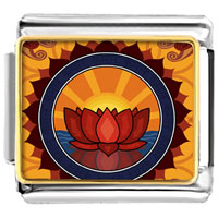 Italian Charms - gold plated religion buddhism holy lotus photo italian charm bracelets Image.