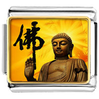 Italian Charms - gold plated religion holy buddha photo italian charm bracelets Image.
