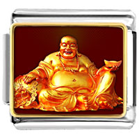 Italian Charms - gold plated religion huge buddha figure photo italian charm bracelets Image.