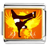 Italian Charms - gold plated music trumpet photo italian charm bracelets Image.