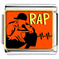 Italian Charms - gold plated music rap photo italian charm bracelets Image.