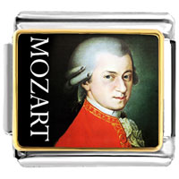 Italian Charms - gold plated music mozart photo italian charm bracelets Image.