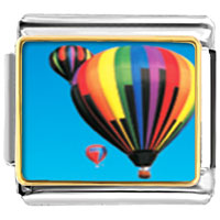 Italian Charms - hot air balloons photo italian charm Image.