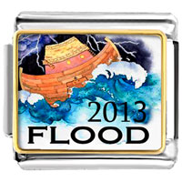 Italian Charms - gold plated nature 2008 flood photo italian charm bracelets Image.