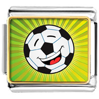 Italian Charms - gold plated sports soccer photo italian charm bracelets Image.