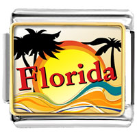 Italian Charms - gold plated travel &amp;amp; culture florida photo italian charm bracelets Image.