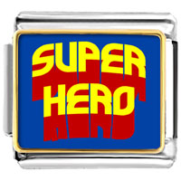Italian Charms - gold plated famous people superhero photo italian charm bracelets Image.