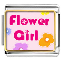 Italian Charms - gold plated character flower girl photo italian charm bracelets Image.