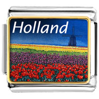 Italian Charms - gold plated travel holland photo italian charm bracelets Image.