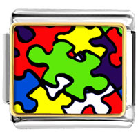Italian Charms - gold plated word autism photo italian charm bracelets Image.