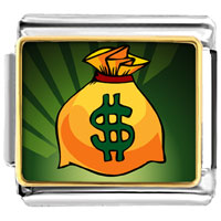 Italian Charms - gold plated hobbies money bag photo italian charm bracelets Image.