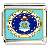 Italian Charms - gold plated phrase seal of the us air force photo italian charm bracelets Image.