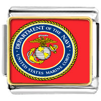 Italian Charms - gold plated character marine corps photo italian charm bracelets Image.