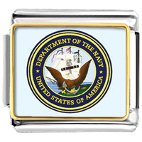 Italian Charms - gold plated character navy seal photo italian charm bracelets Image.