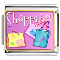 Italian Charms - multicolor shopping bag photo italian charm Image.