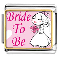 Italian Charms - bride to be photo italian charm Image.