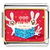 Italian Charms - happy birthday photo italian charm Image.