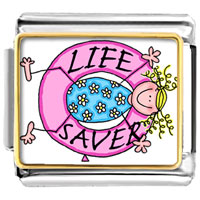 Italian Charms - life saver photo italian charm Image.