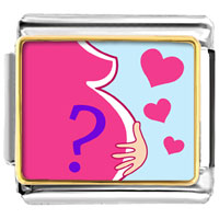 Italian Charms - pregnant a boy or girl photo italian charm Image.