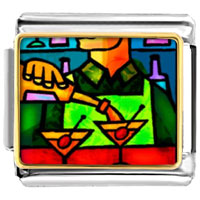Italian Charms - pouring wine photo italian charm Image.