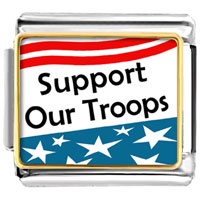 Italian Charms - support our troops photo italian charm Image.