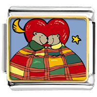 Italian Charms - cute husband and wife bears photo italian charm Image.