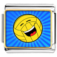 Italian Charms - laughing and sparking football photo italian charm Image.