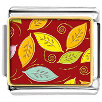 Italian Charms - leaves photo italian charm Image.