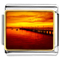 Italian Charms - sunset glow photo italian charm Image.