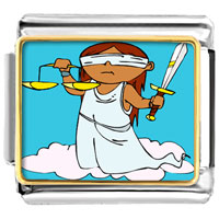 Italian Charms - blind justice photo italian charm Image.