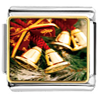 Italian Charms - christmas bells photo italian charm Image.