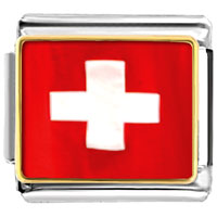 Italian Charms - flag of switzerland photo italian charm Image.