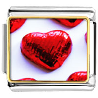 Italian Charms - wrapped heart candy photo italian charm Image.