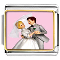 Italian Charms - wedding cake couple photo italian charm Image.