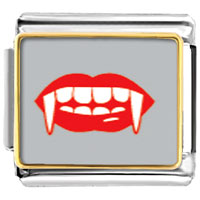 Italian Charms - halloween vampire teeth photo italian charm Image.