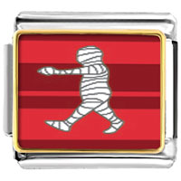 Italian Charms - walking halloween mummy photo italian charm Image.