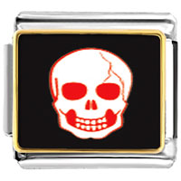 Italian Charms - halloween skull bone photo italian charm Image.