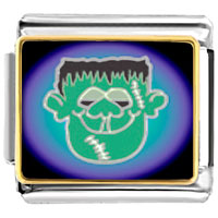 Italian Charms - green face frankenstein photo italian charm Image.