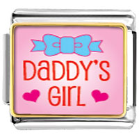 Italian Charms - pink daddy's girl photo italian charm Image.