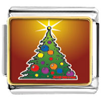 Italian Charms - bright christmas tree photo italian charm Image.
