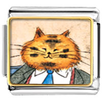 Italian Charms - business cat photo italian charm Image.