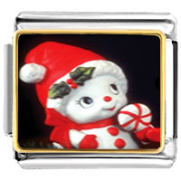 Italian Charms - snow woman figurine photo italian charm Image.