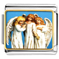 Italian Charms - three angels photo italian charm Image.