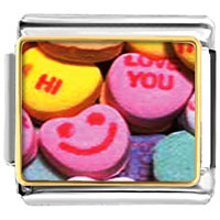 Italian Charms - valentine heart candy photo italian charm Image.
