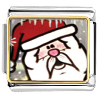 Italian Charms - surprised santa photo italian charm Image.